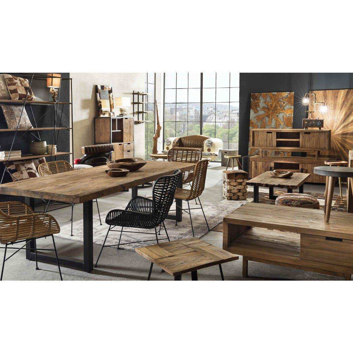 Tisch 240x100 cm, recyceltes Teak natur - HomeDesign Knaus