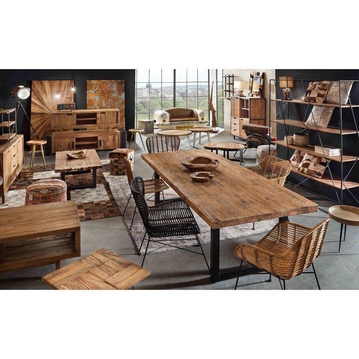 Tisch 240x100 cm, recyceltes Teak natur - HomeDesign Knaus