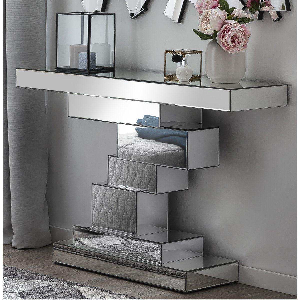 Tisch aus MDF mit Spiegelglas - HomeDesign Knaus