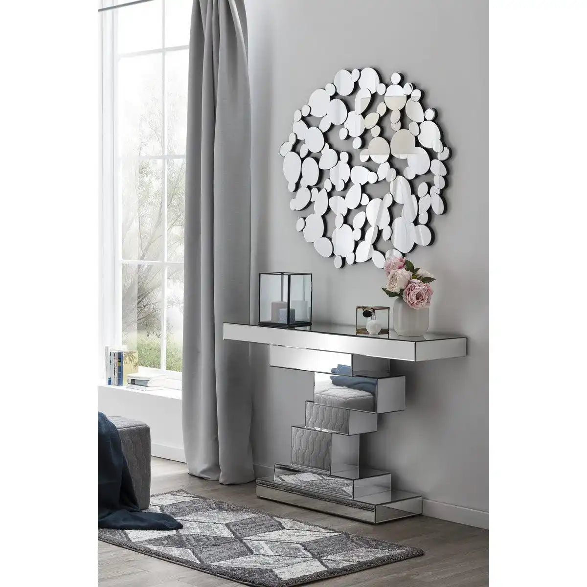 Tisch aus MDF mit Spiegelglas - HomeDesign Knaus