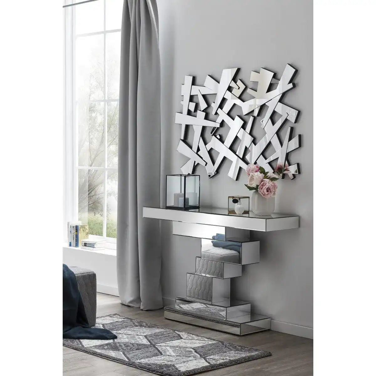 Tisch aus MDF mit Spiegelglas - HomeDesign Knaus