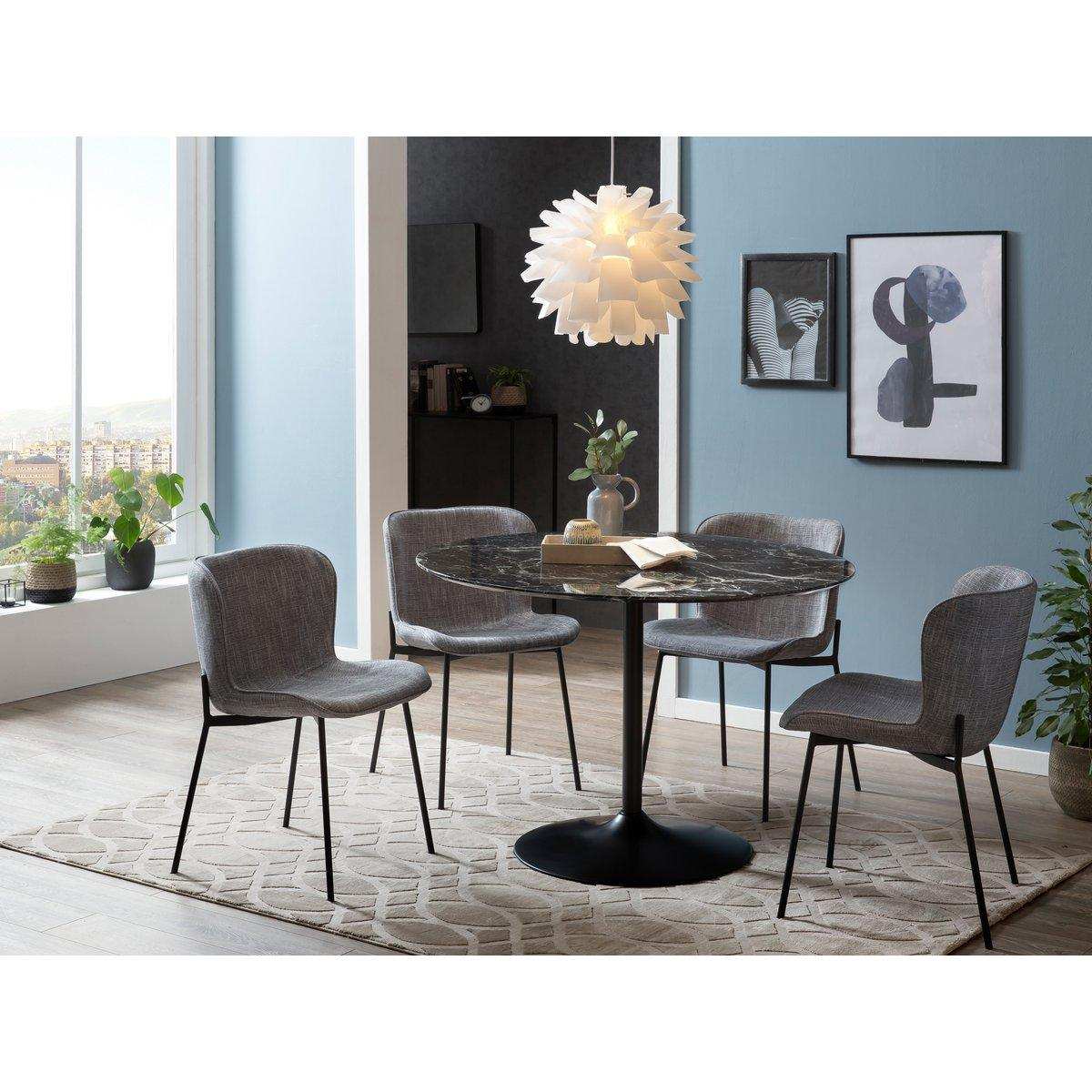 Tisch Schwarz rund Ø 110 cm - HomeDesign Knaus