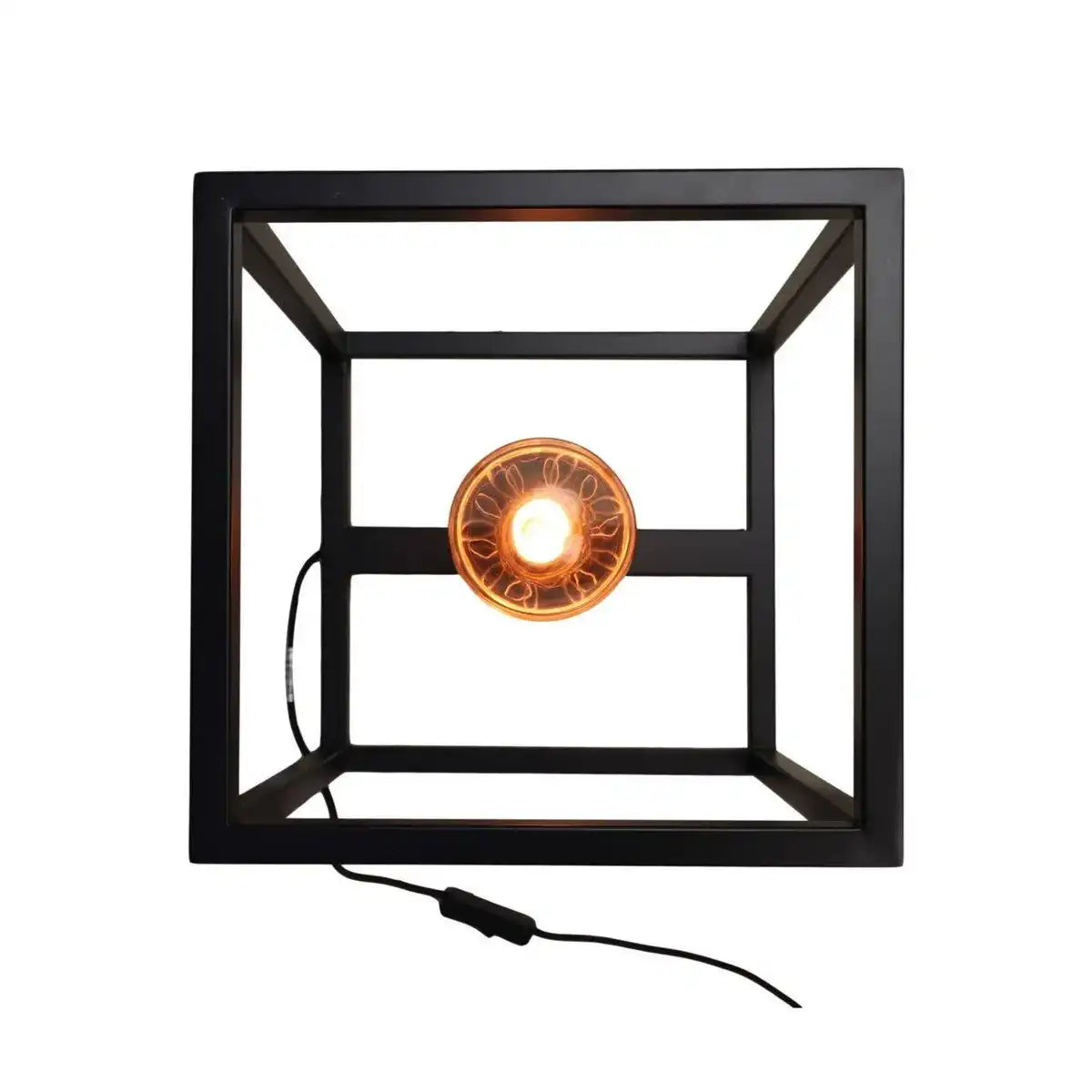 Tischlampe Fremont – Industrieller Look mit offenem Metallrahmen - HomeDesign Knaus