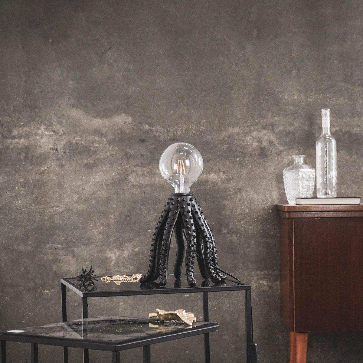 Tischlampe - Oktopus - Polyresin - Schwarz - E27 - 25x25cm - HomeDesign Knaus