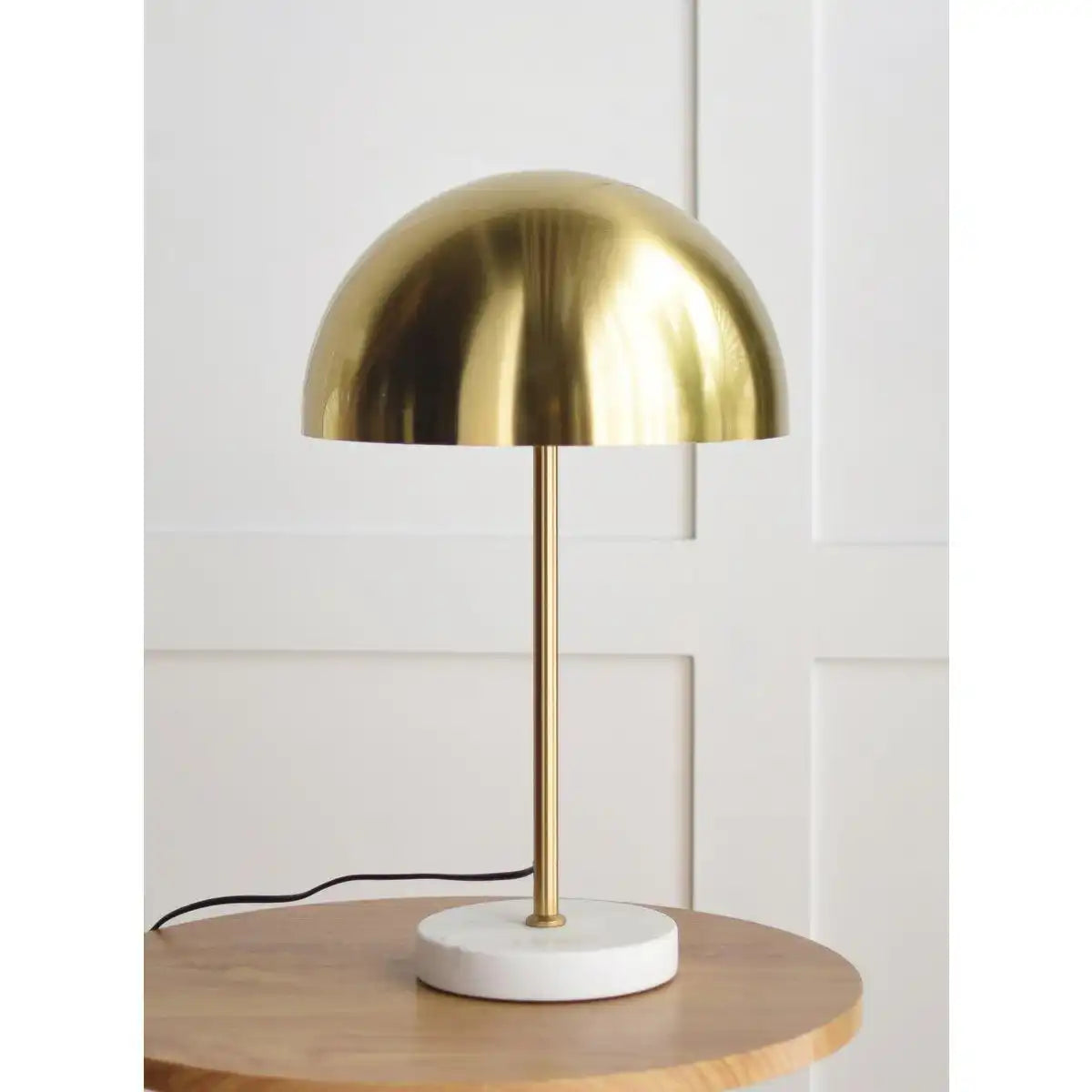 Tischlampe - Pilz - Metall/Marmor - Gold -E27 -15x45x55cm - HomeDesign Knaus