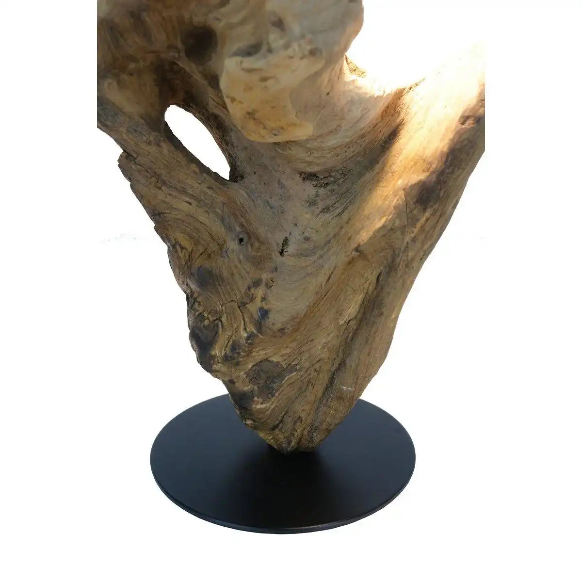 Tischleuchte 29 cm Natur/Schwarz mit LED-Akku - HomeDesign Knaus