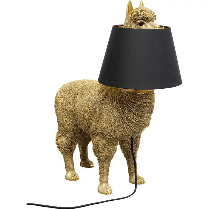 Tischleuchte Alpaca Figur Gold Polyester E27 - HomeDesign Knaus