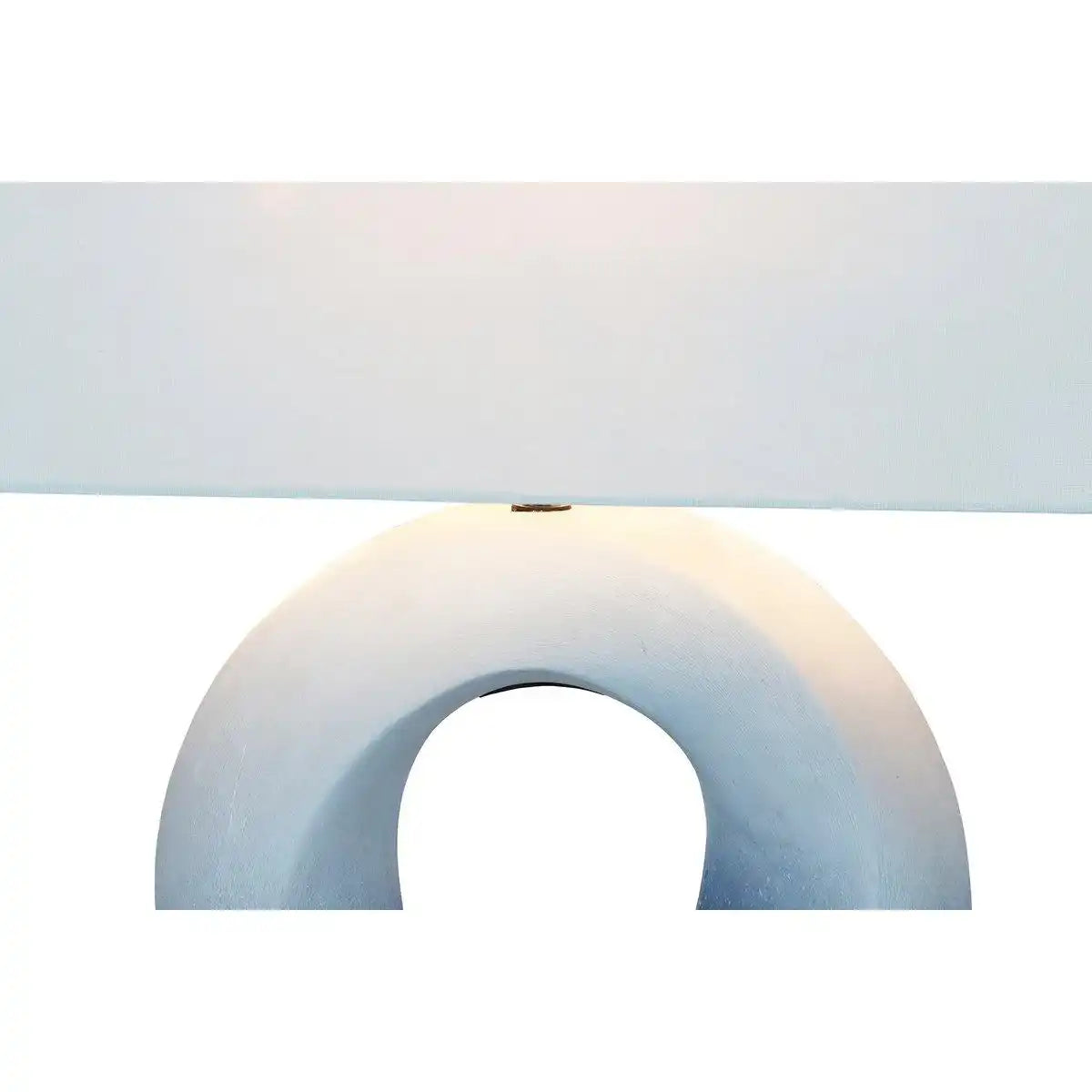 Tischleuchte Keramik/Leinen Blau/Weiß - HomeDesign Knaus