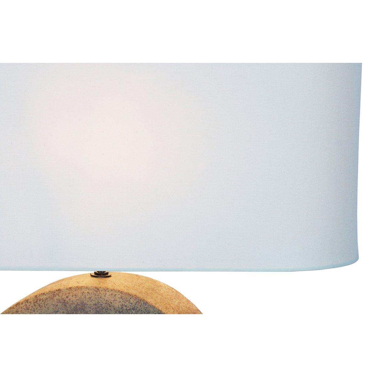 Tischleuchte Keramik/Leinen Grün/Beige - HomeDesign Knaus