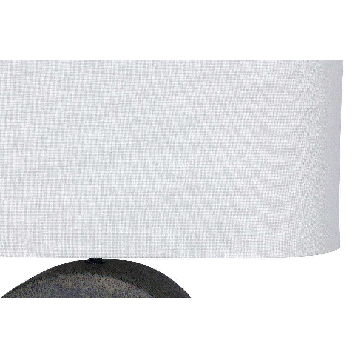 Tischleuchte Keramik/Leinen Grün/Beige - HomeDesign Knaus