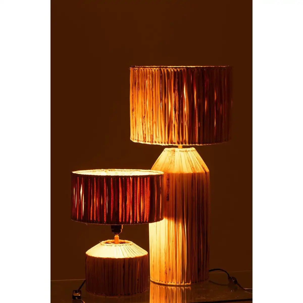 Tischleuchte Lampe Hanna Banana Leaves Jute Natur - HomeDesign Knaus