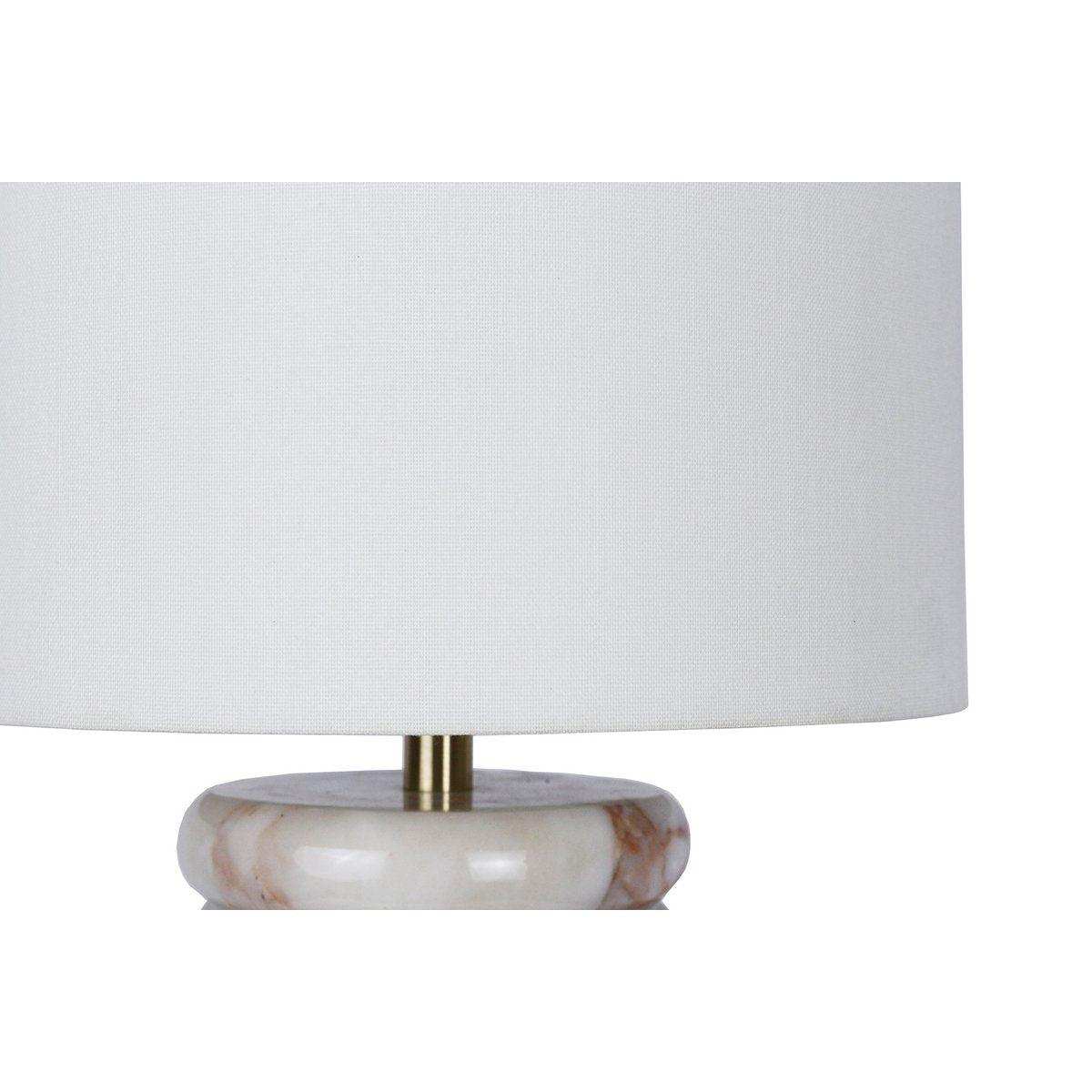 Tischleuchte Marmor/Leinen Beige - HomeDesign Knaus