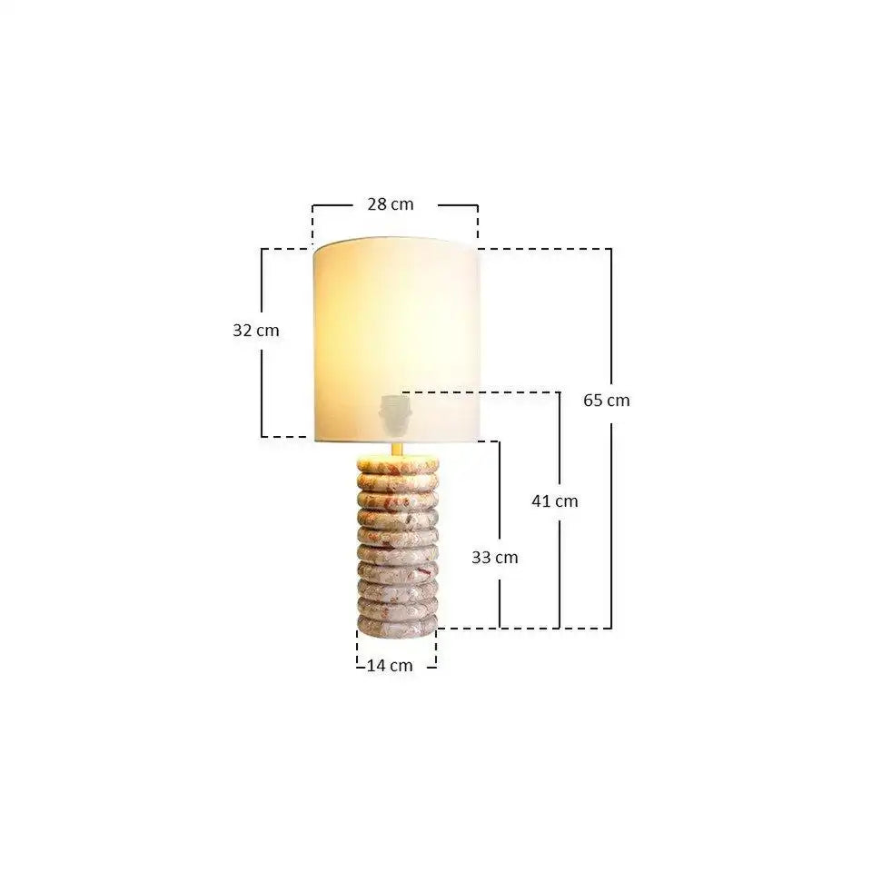 Tischleuchte Marmor/Leinen Beige - HomeDesign Knaus