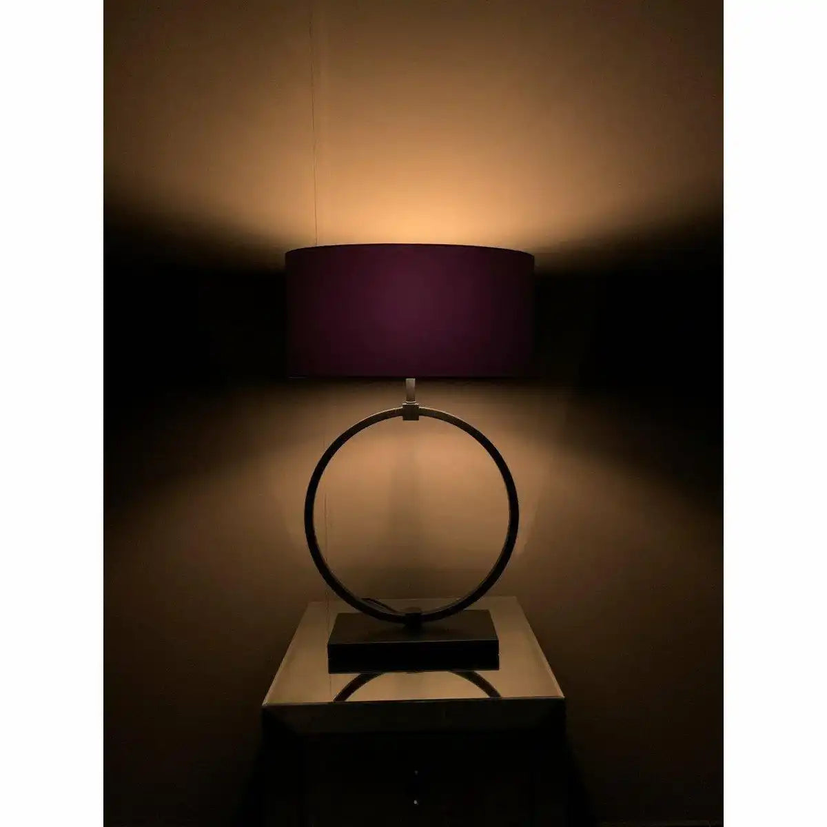 Tischleuchte Ringlampe Schwarz Edelstahl 70 cm - HomeDesign Knaus