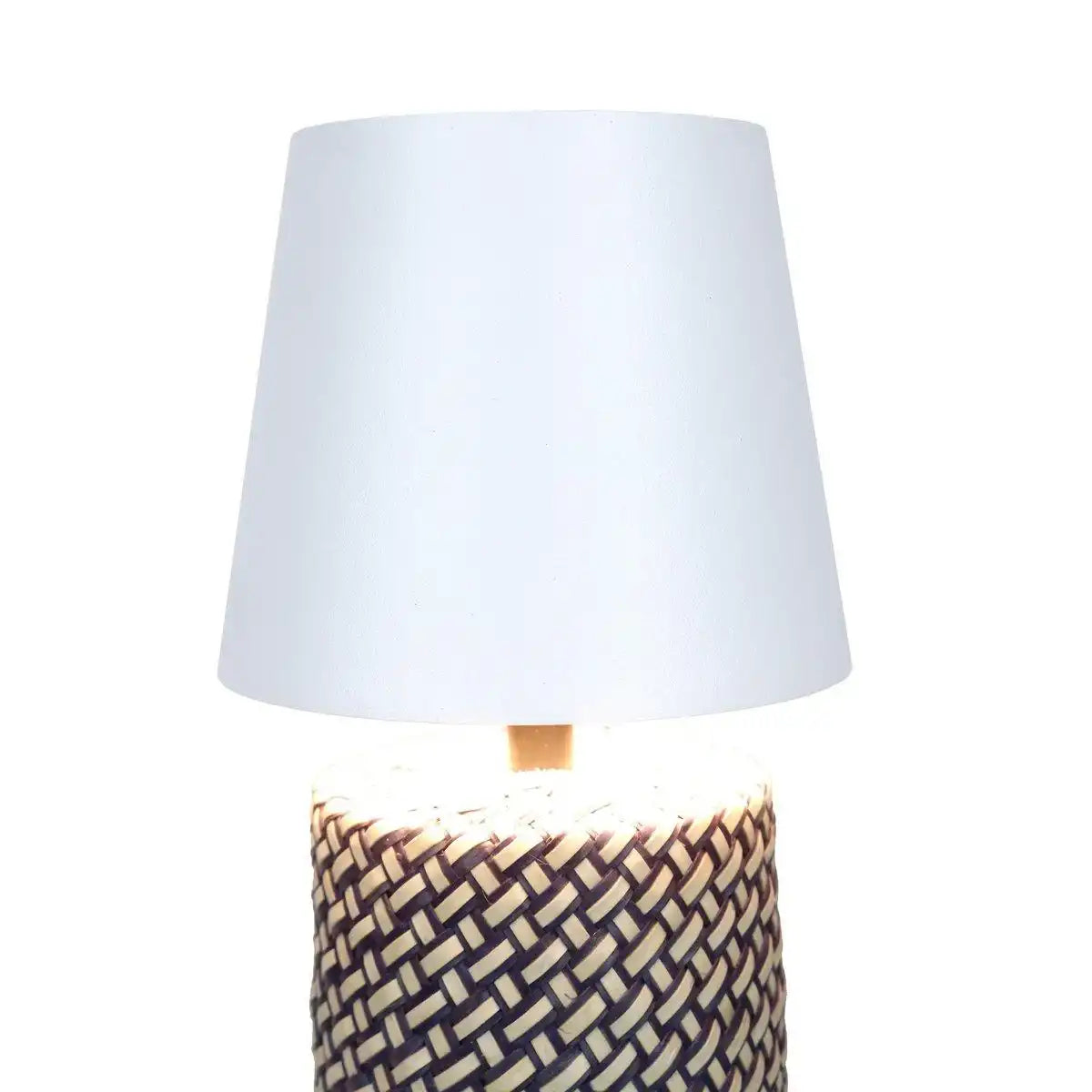 Tischleuchte Schwarz/Weiß 29 cm mit LED-Akku - HomeDesign Knaus