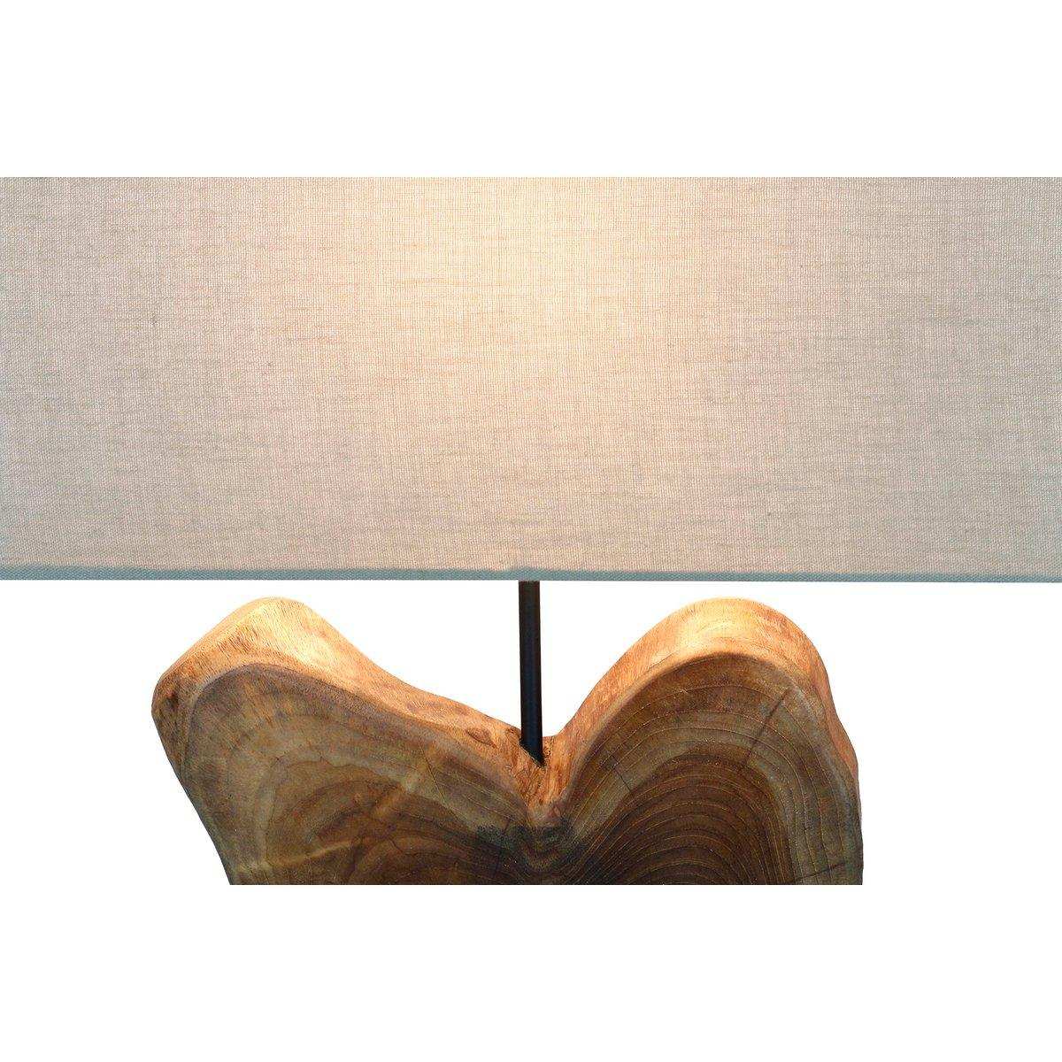 Tischleuchte Treibholz/Leinen Natur 50 cm - HomeDesign Knaus