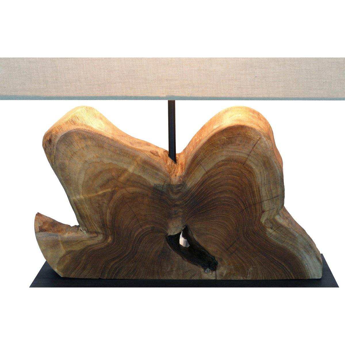 Tischleuchte Treibholz/Leinen Natur 50 cm - HomeDesign Knaus