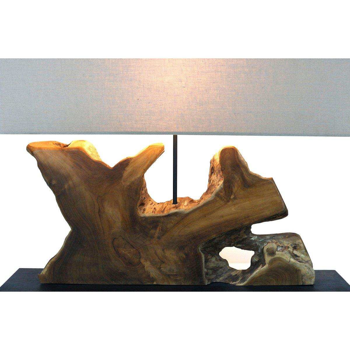 Tischleuchte Treibholz/Leinen Natur 59 cm - HomeDesign Knaus