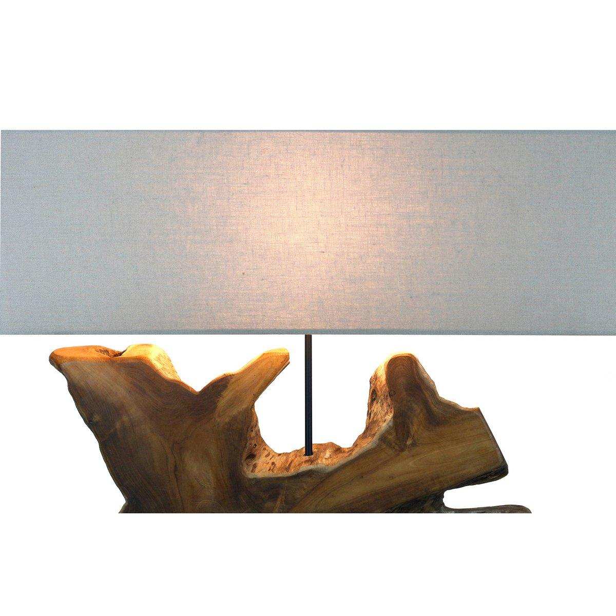 Tischleuchte Treibholz/Leinen Natur 59 cm - HomeDesign Knaus