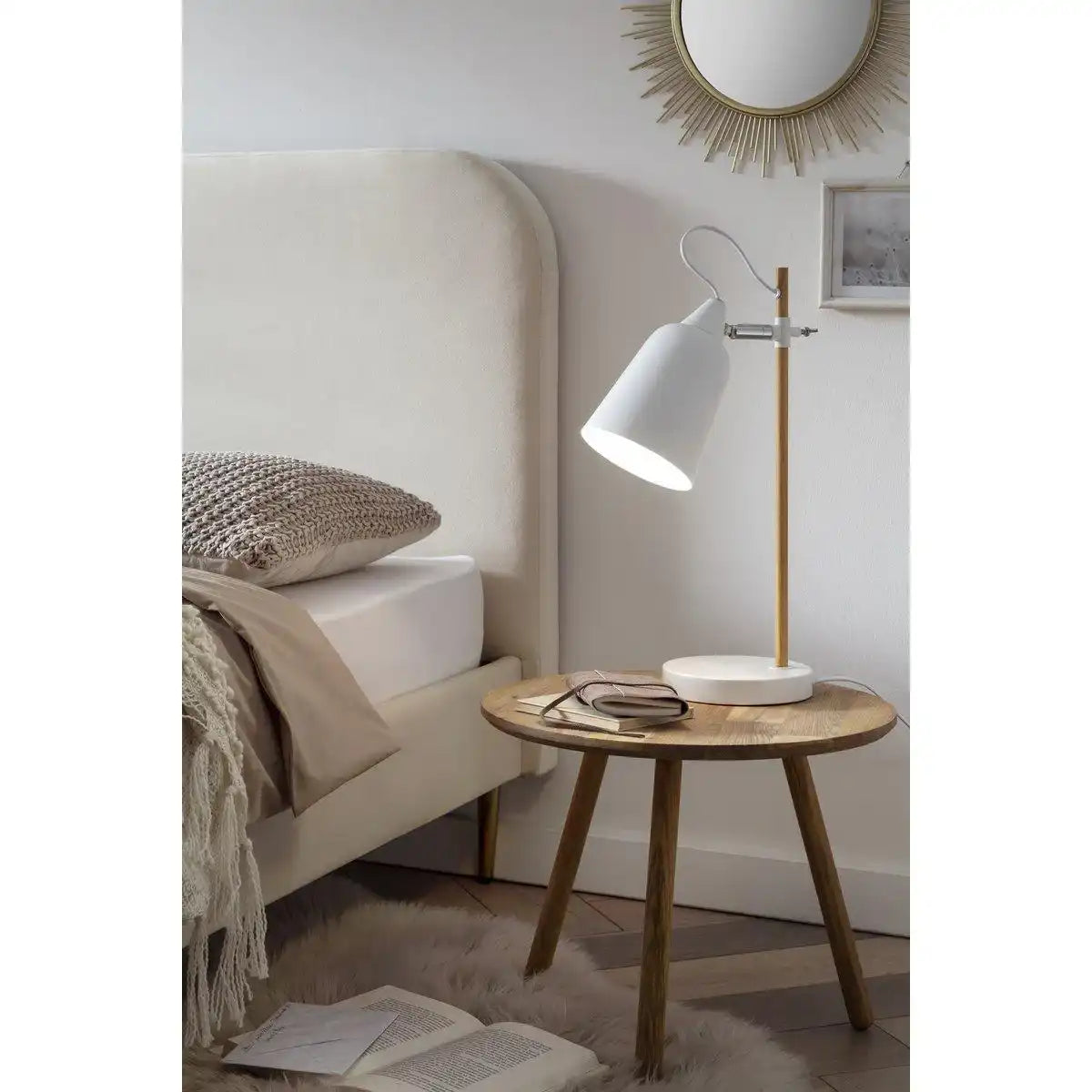 Tischleuchte Weiß/Natur - HomeDesign Knaus