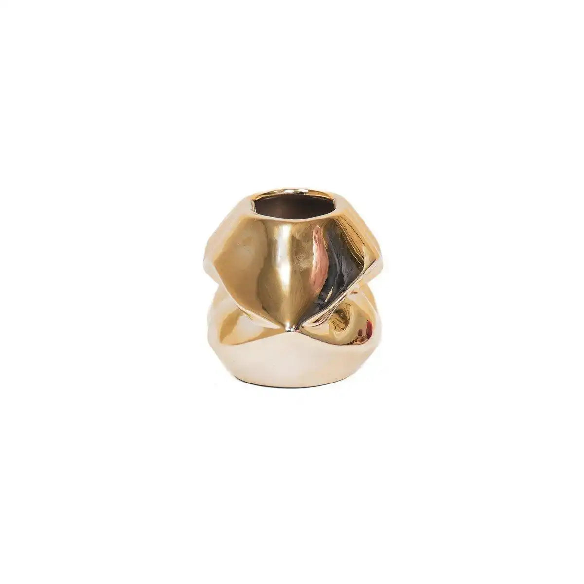 Topf - Lippe - Keramik - Gold - 21x19x11cm - HomeDesign Knaus