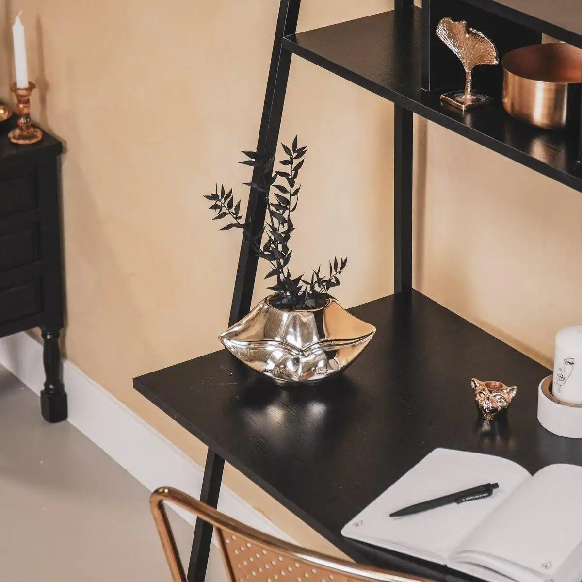 Topf - Lippe - Keramik - Gold - 21x19x11cm - HomeDesign Knaus