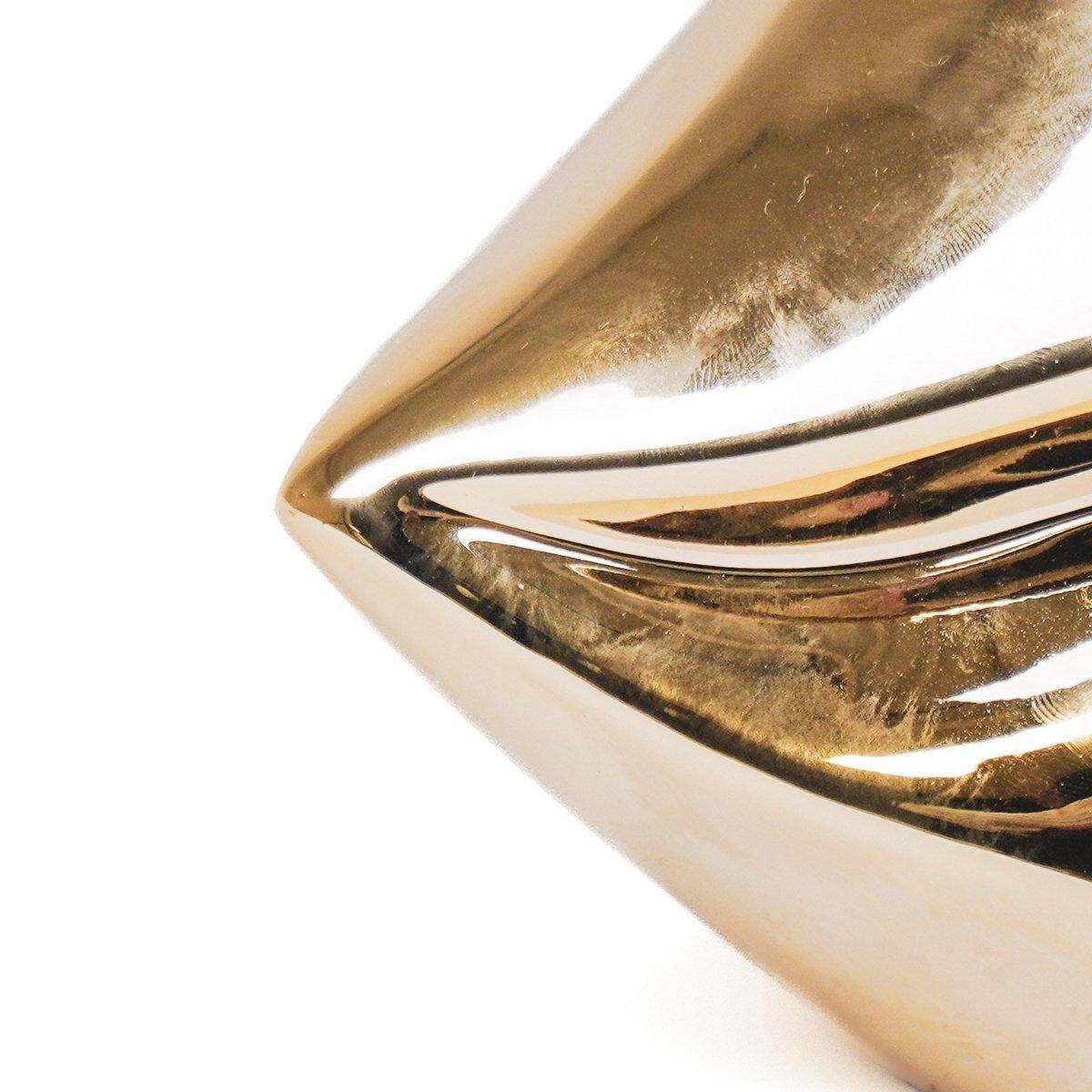 Topf - Lippe - Keramik - Gold - 21x19x11cm - HomeDesign Knaus