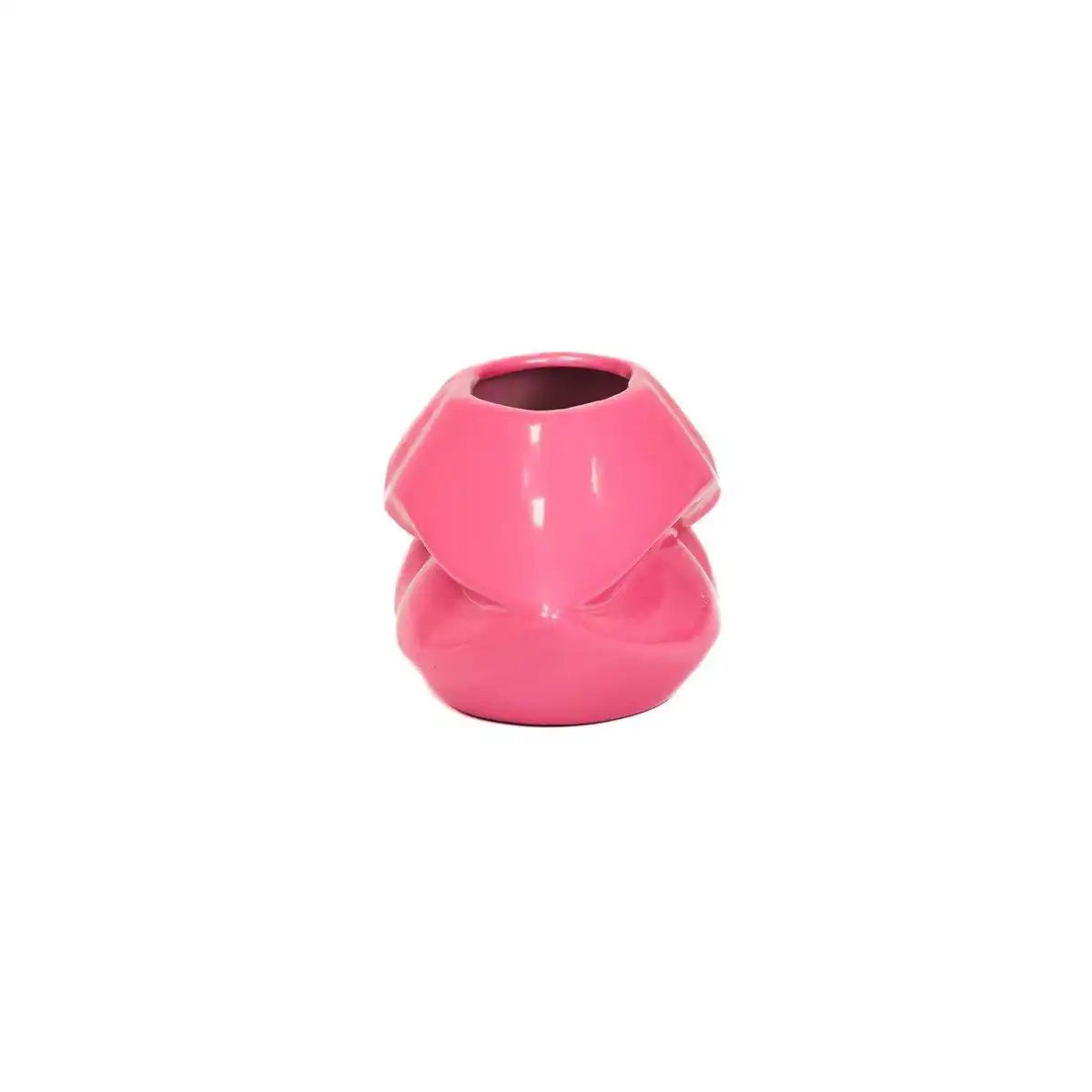 Topf - Lippe - Keramik - Neonrosa - 21x19x11cm - HomeDesign Knaus