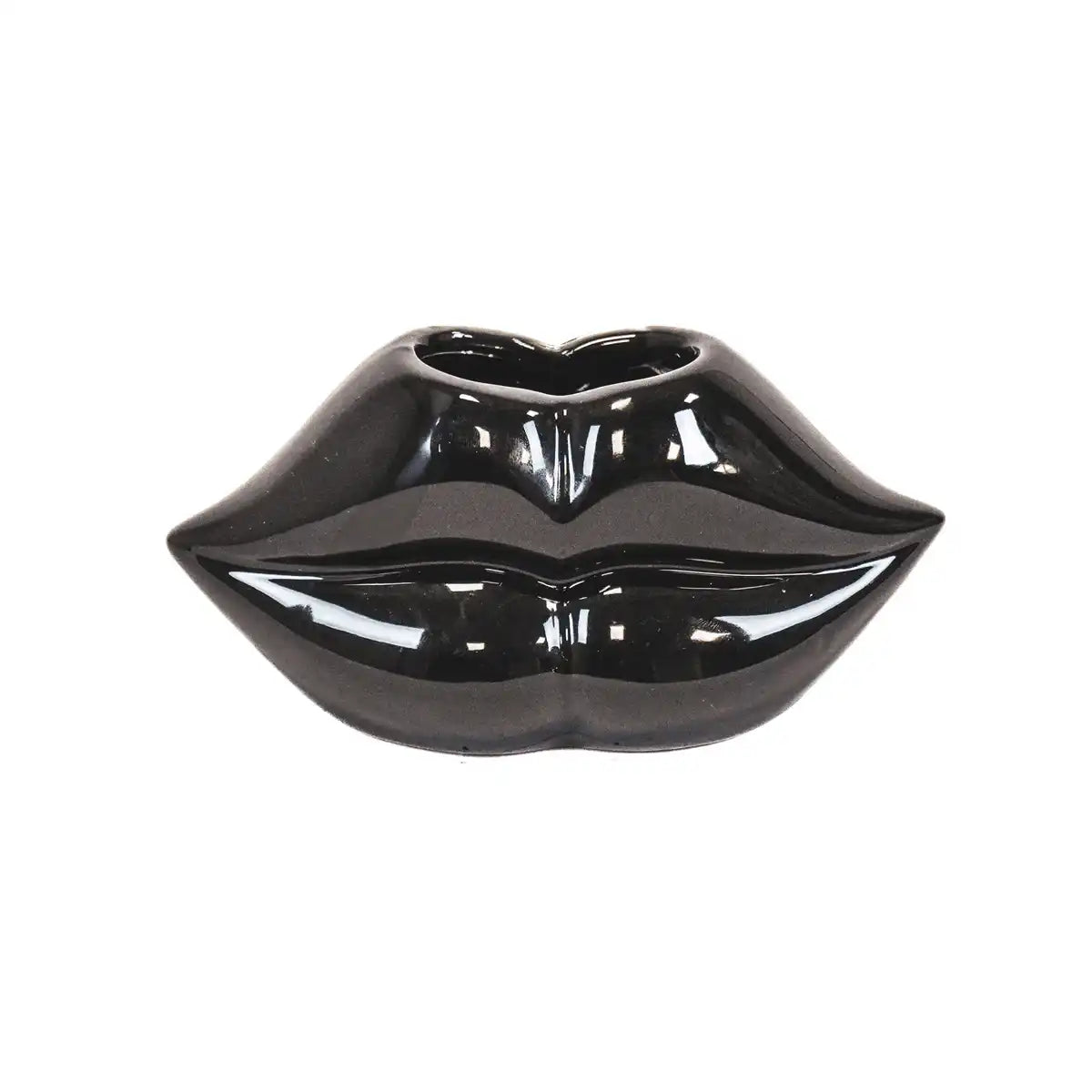 Topf - Lippe - Keramik - Schwarz - 15,5x6,5x7,5cm - HomeDesign Knaus
