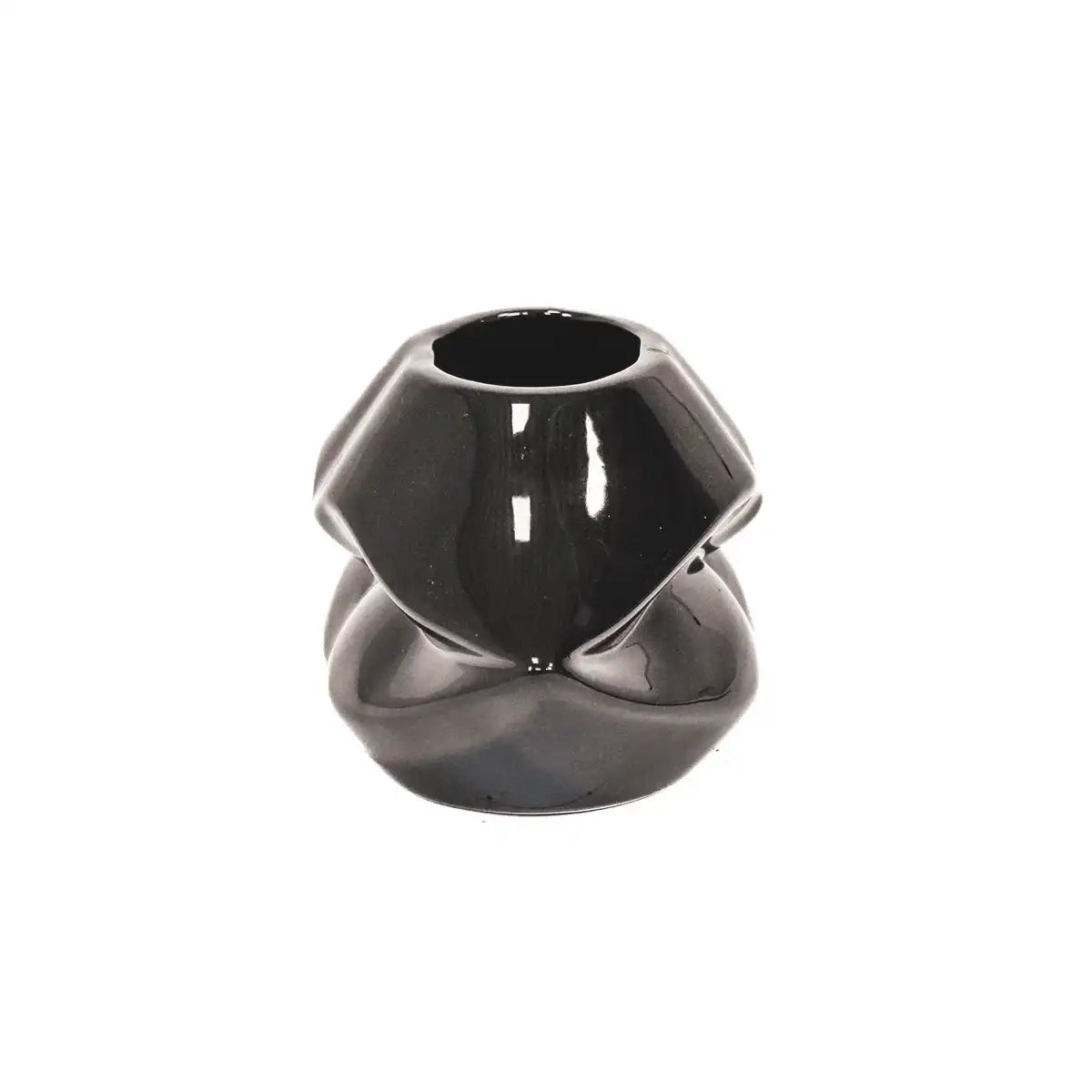 Topf - Lippe - Keramik - Schwarz - 21x19x11cm - HomeDesign Knaus