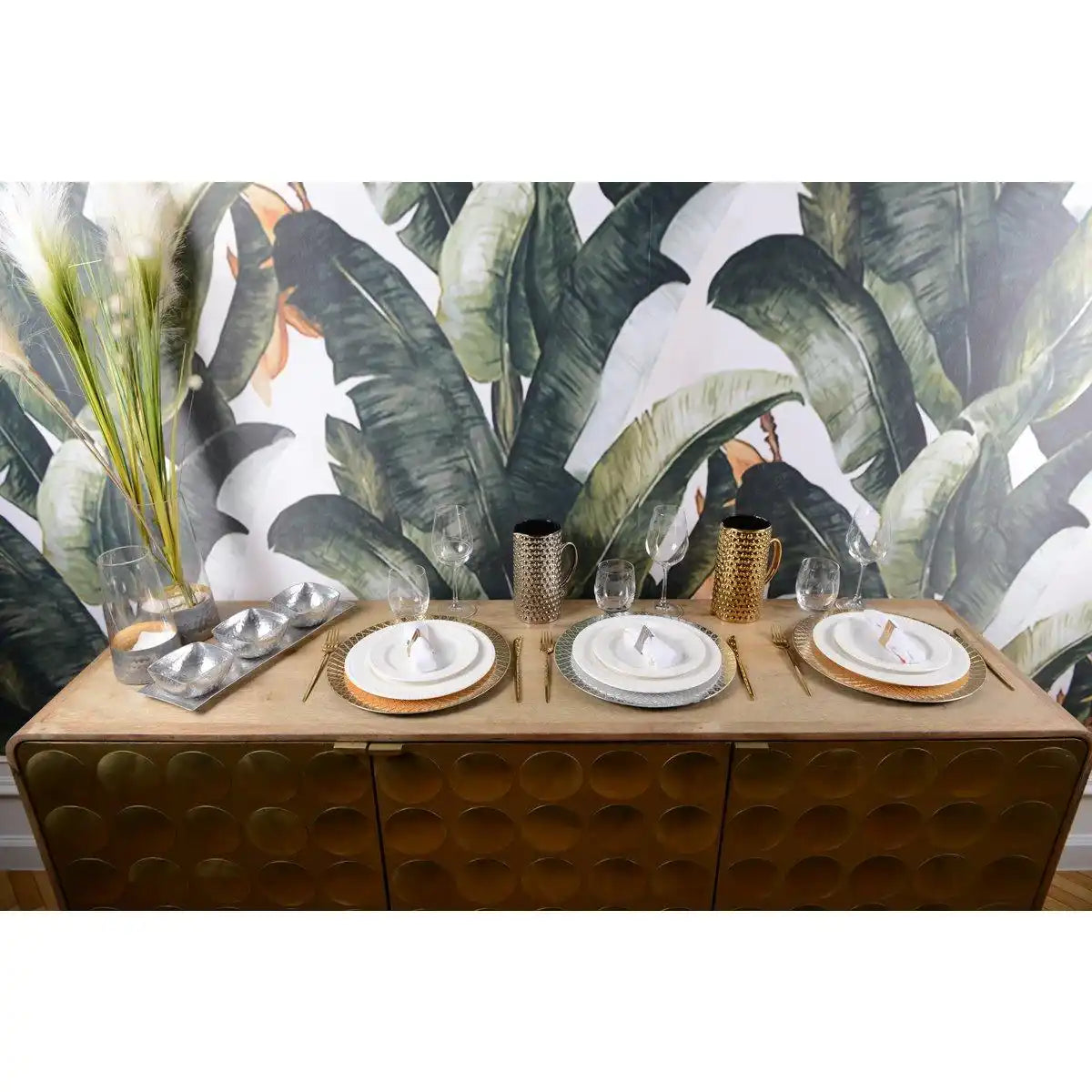 Transparente und silberne konische Vase H22CM - HomeDesign Knaus