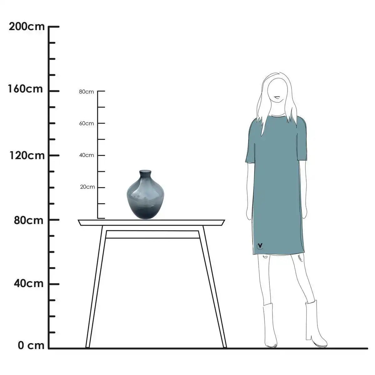 Traun grau Ø23,5 x H30 cm - HomeDesign Knaus
