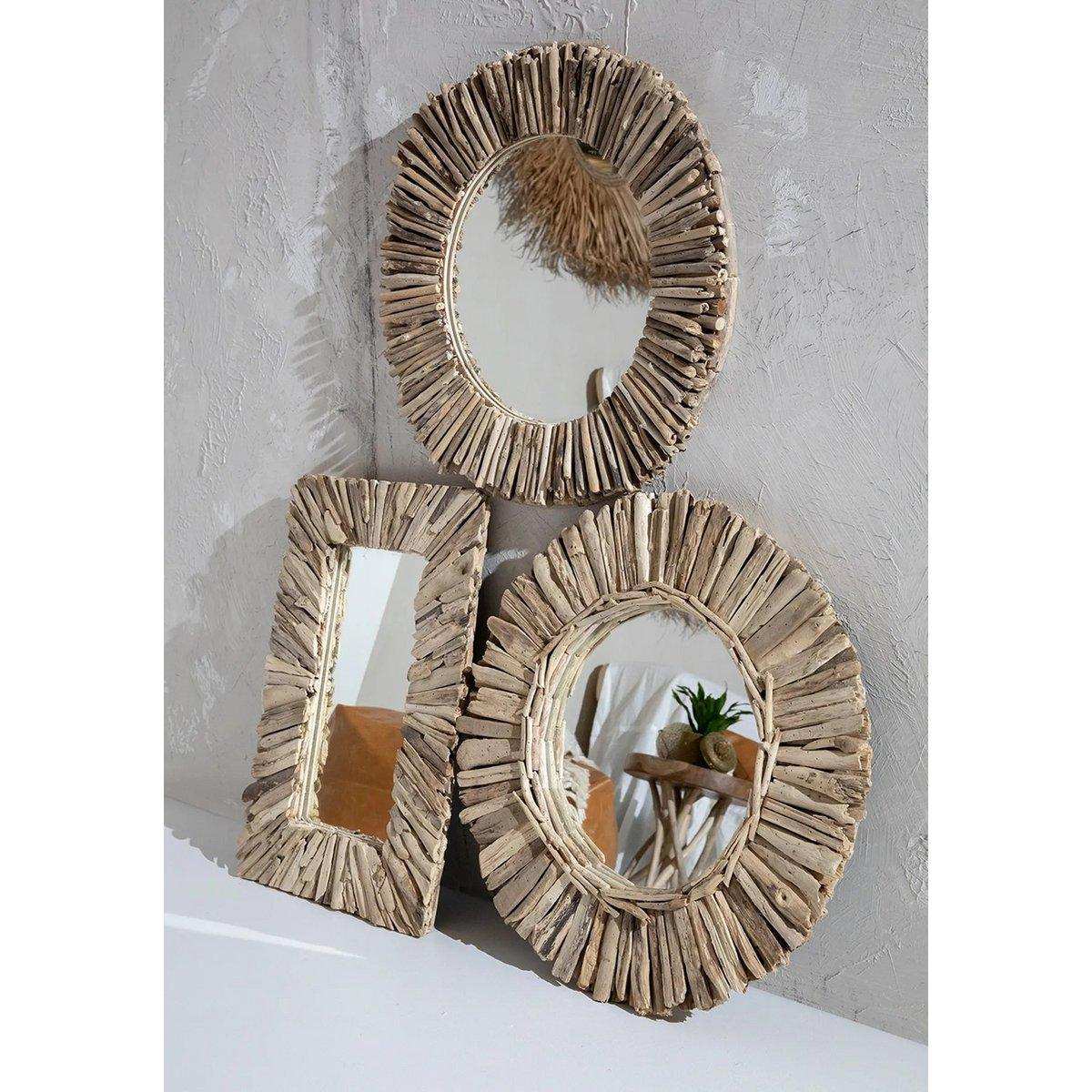 Treibholz Natur Wandspiegel Driftwood Spiegel 60 cm - HomeDesign Knaus