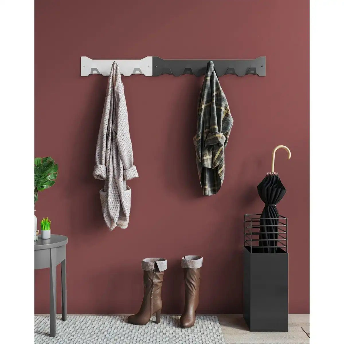 Triangle Wandgarderobe Industrial Garderobe 5 Kleiderhacken - HomeDesign Knaus