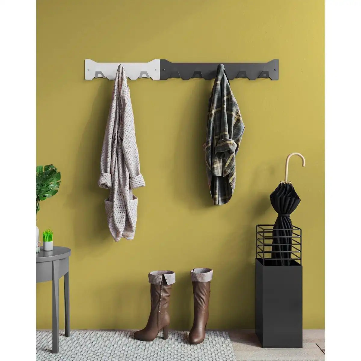 Triangle Wandgarderobe Industrial Garderobe 5 Kleiderhacken - HomeDesign Knaus