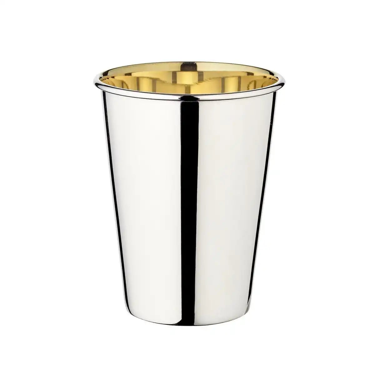 Trinkbecher Silberbecher Salta, schwerversilbert, innen Goldoptik (Messing poliert), Höhe 12 cm - HomeDesign Knaus