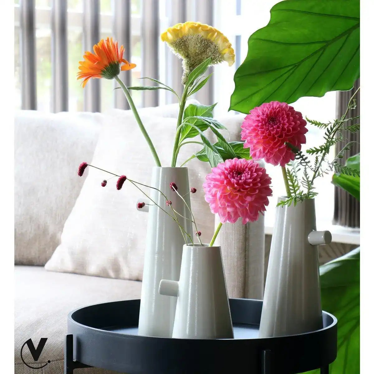 Tumbes Elfenbein Ø9 x H26/21/15 cm - 3 Stück - HomeDesign Knaus