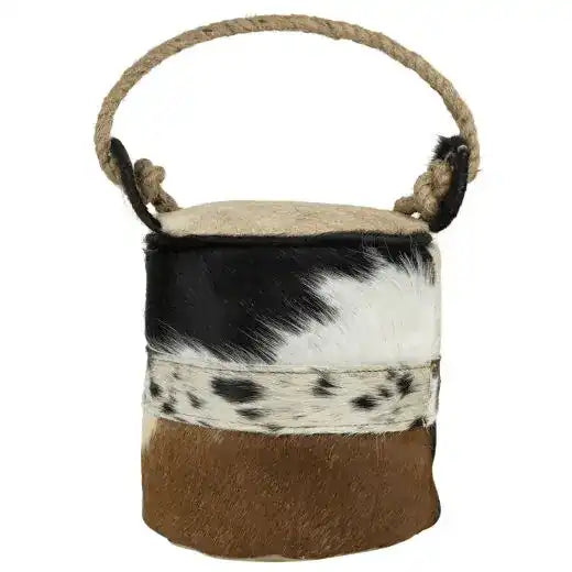 Türstopper Fell Vintage Kuh Zylinder Leder - HomeDesign Knaus