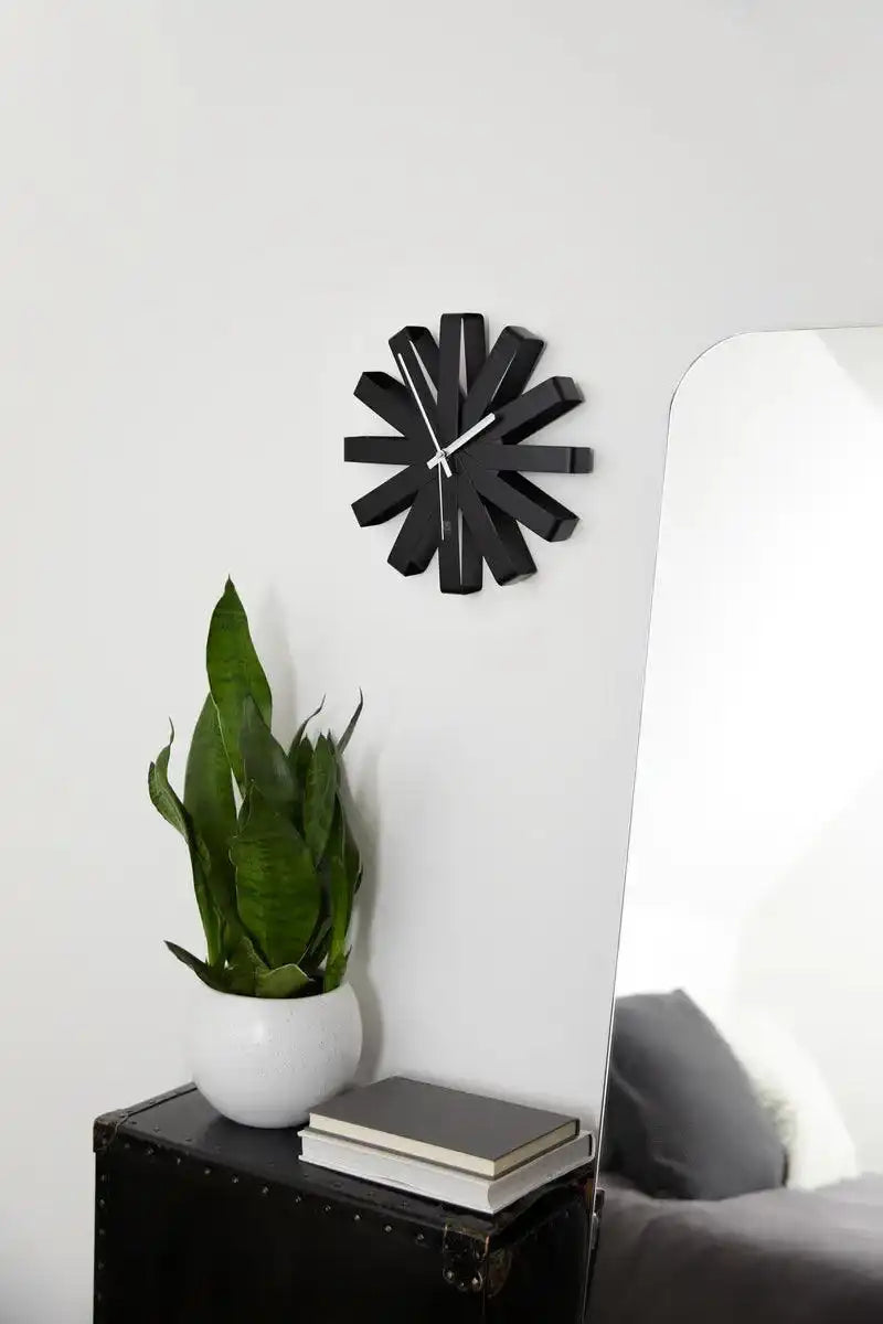 Uhr Wanduhr Schwarz Metallic Modern Leise - HomeDesign Knaus