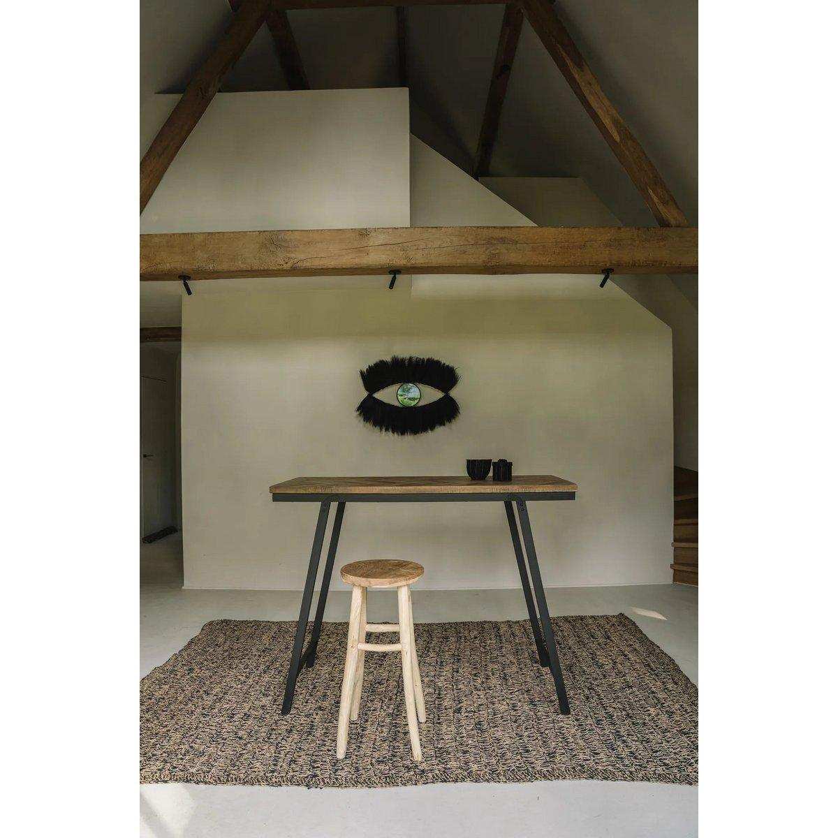 Unikat Grasmaterial Black-Eye-Spiegel Wandekoration - HomeDesign Knaus