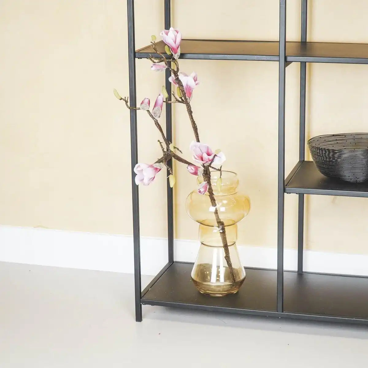 Vase - Art Deco - Ribble - Glas - Bernstein - 18x35cm - HomeDesign Knaus