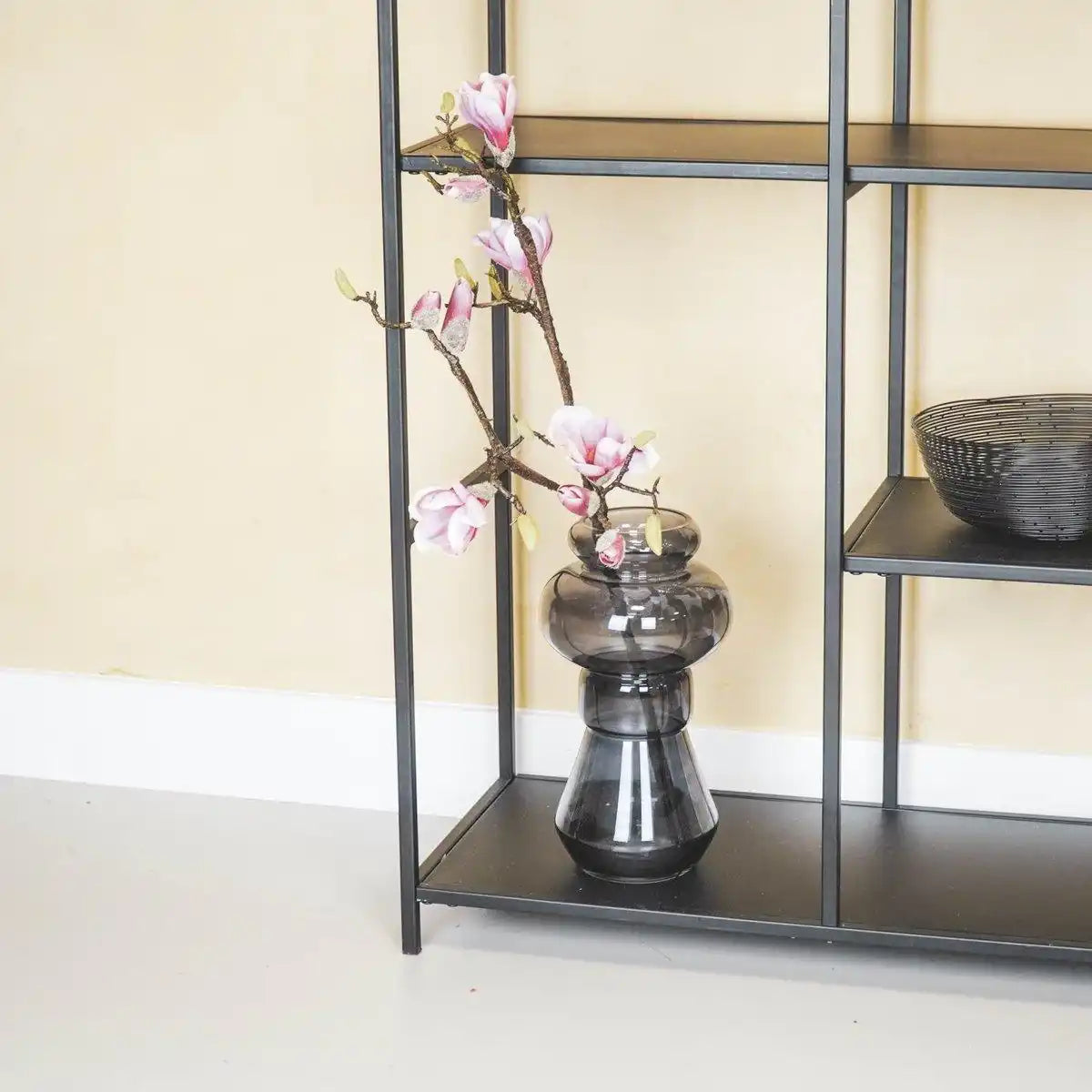 Vase - Art Deco - Ribble - Glas - Schwarz - 18x35cm - HomeDesign Knaus