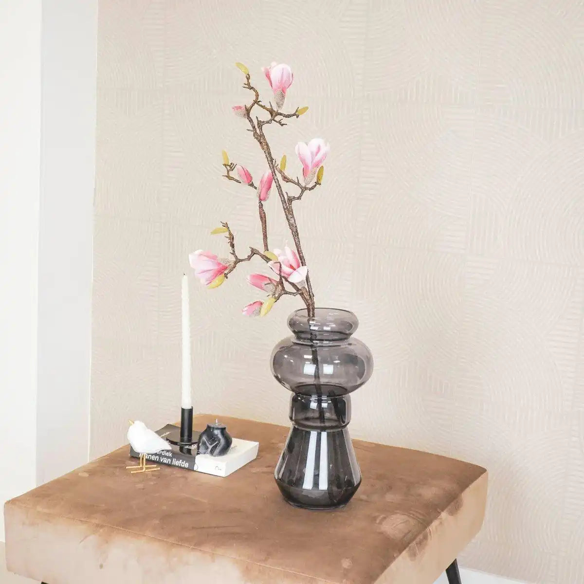 Vase - Art Deco - Ribble - Glas - Schwarz - 18x35cm - HomeDesign Knaus