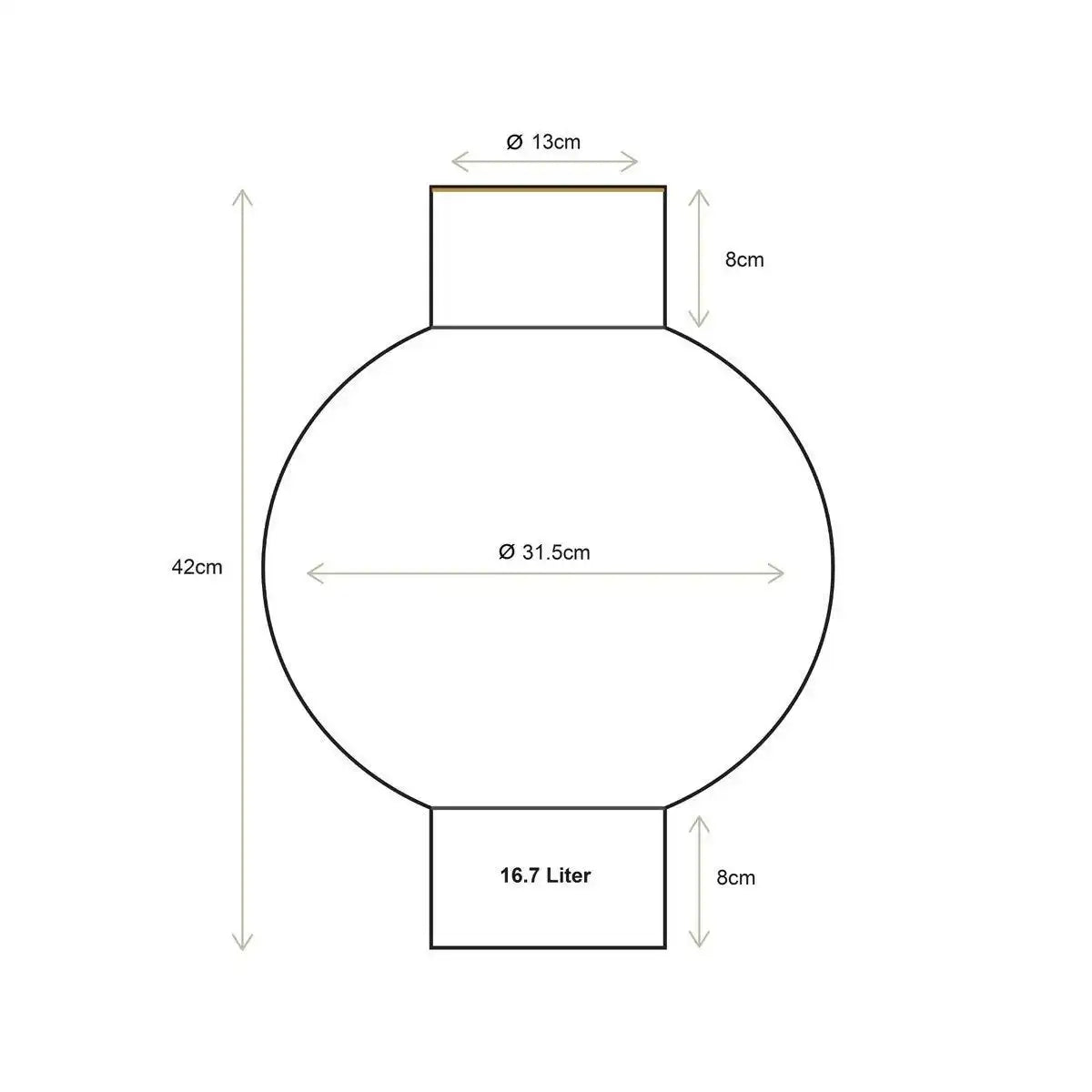 Vase aus Metall, groß, altrosa, 31,5 x 42 cm - HomeDesign Knaus