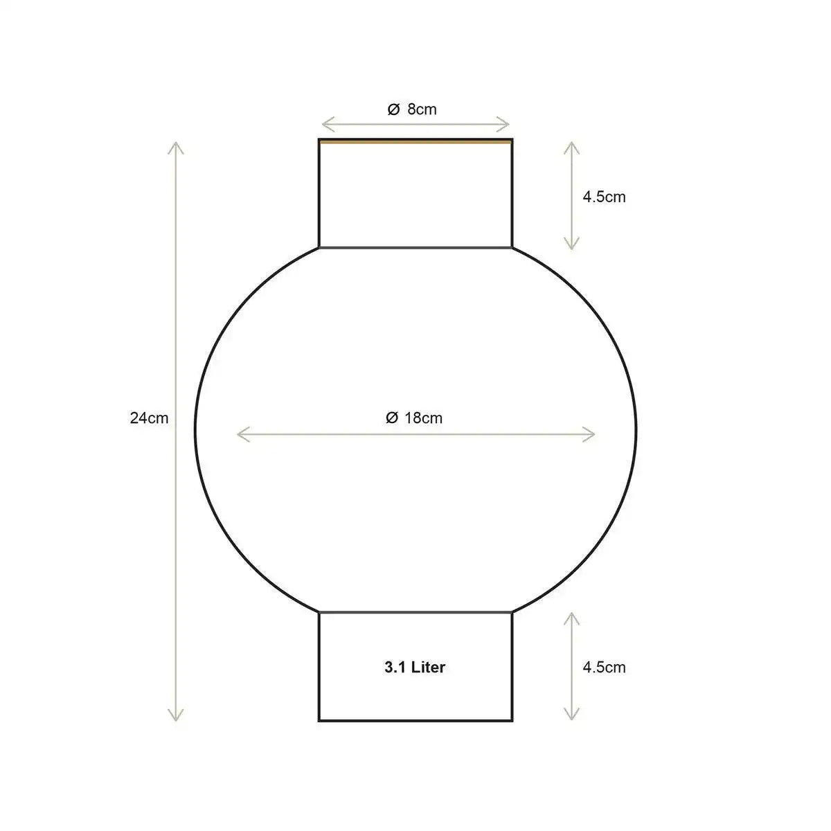 Vase aus Metall, klein, meergrün, 18 x 24 cm - HomeDesign Knaus