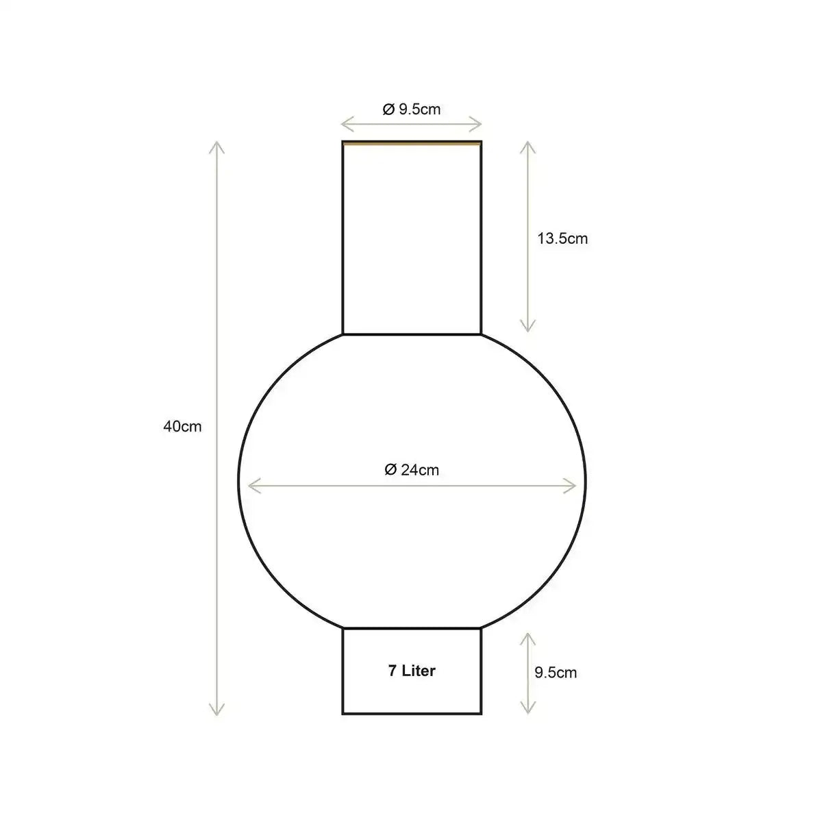 Vase aus Metall, mittelgroß, dunkelgrün, 24 x 40 cm - HomeDesign Knaus