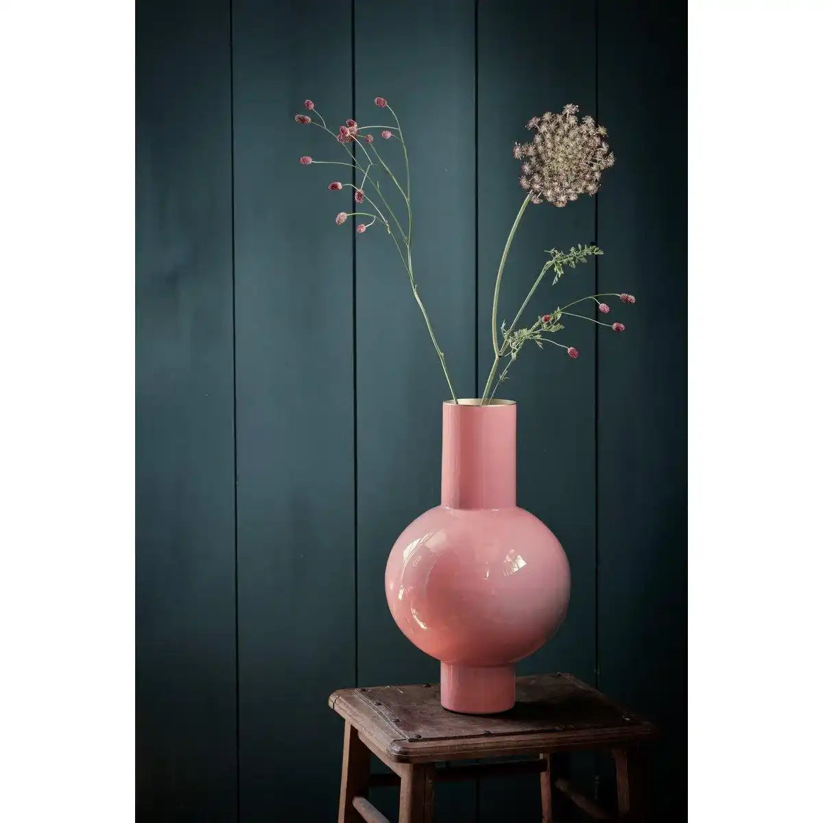 Vase aus Metall, mittelrosa, 24 x 40 cm - HomeDesign Knaus