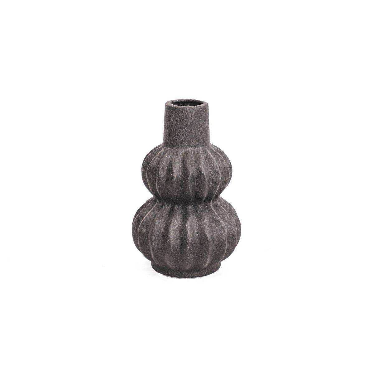 Vase - Bio - Keramik - Schwarz - 15x15x24cm - HomeDesign Knaus