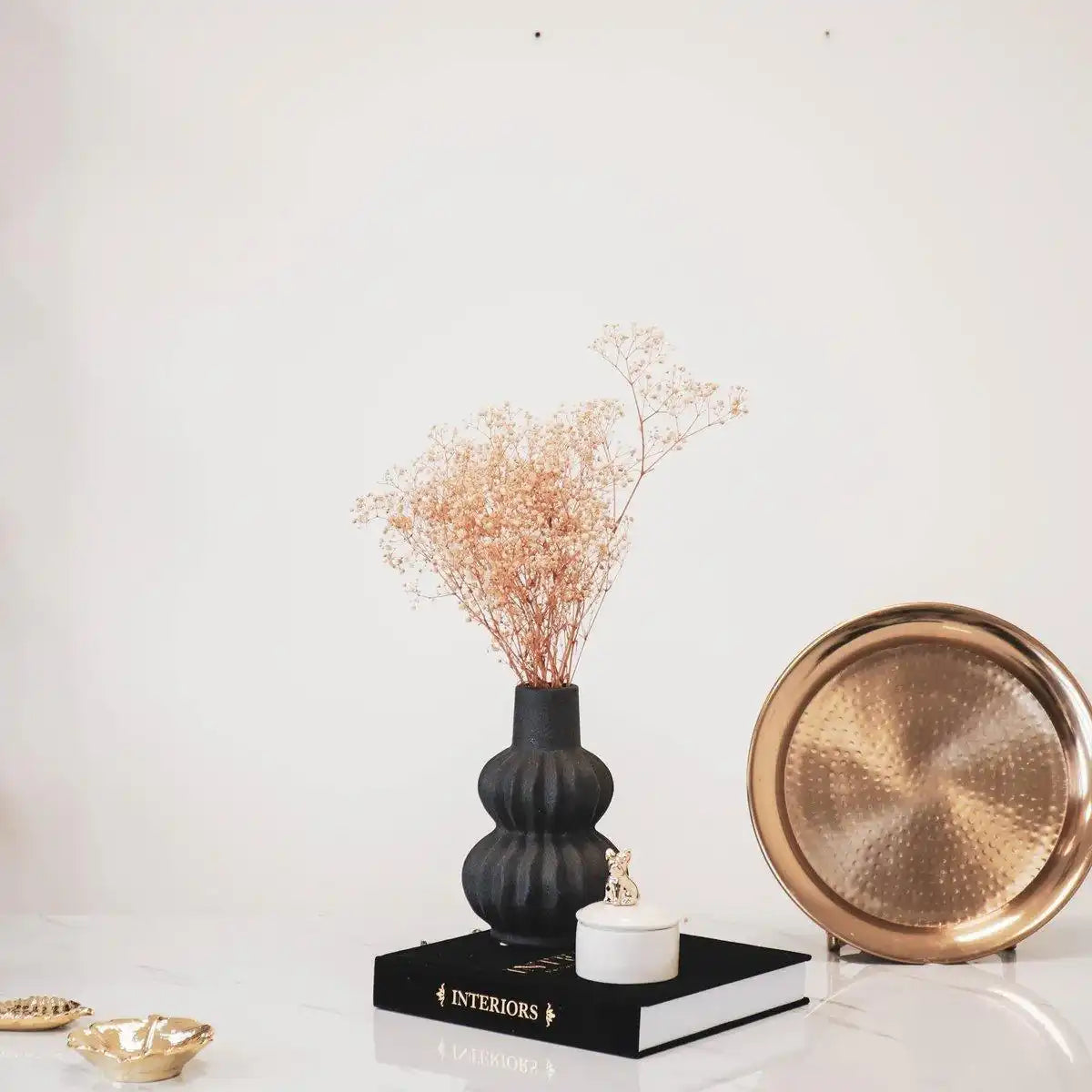 Vase - Bio - Keramik - Schwarz - 15x15x24cm - HomeDesign Knaus