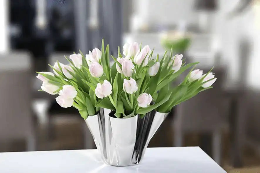 Vase Blumenvase Handgefaltet Edelstahl Unikat - HomeDesign Knaus